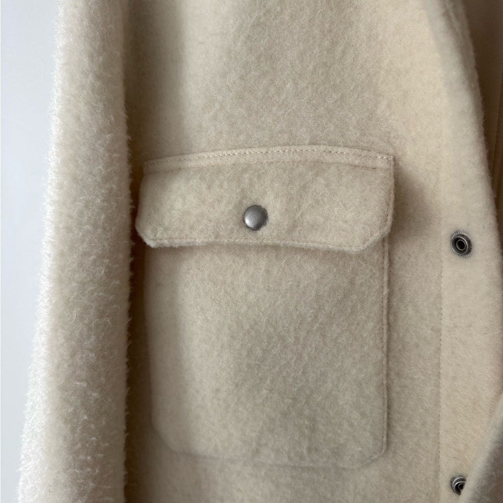 All Saints Off-White Minard Wool Shirt Jacket Med - Picture 4 of 8